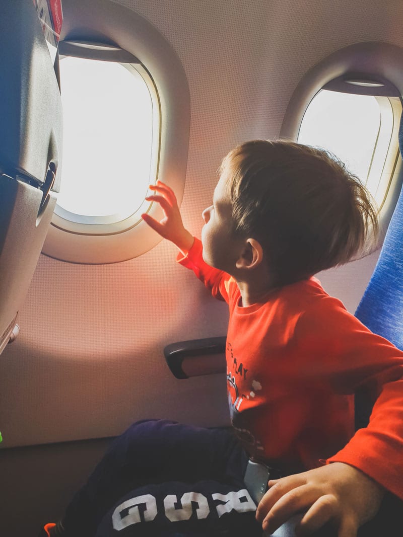 Boy on a plane