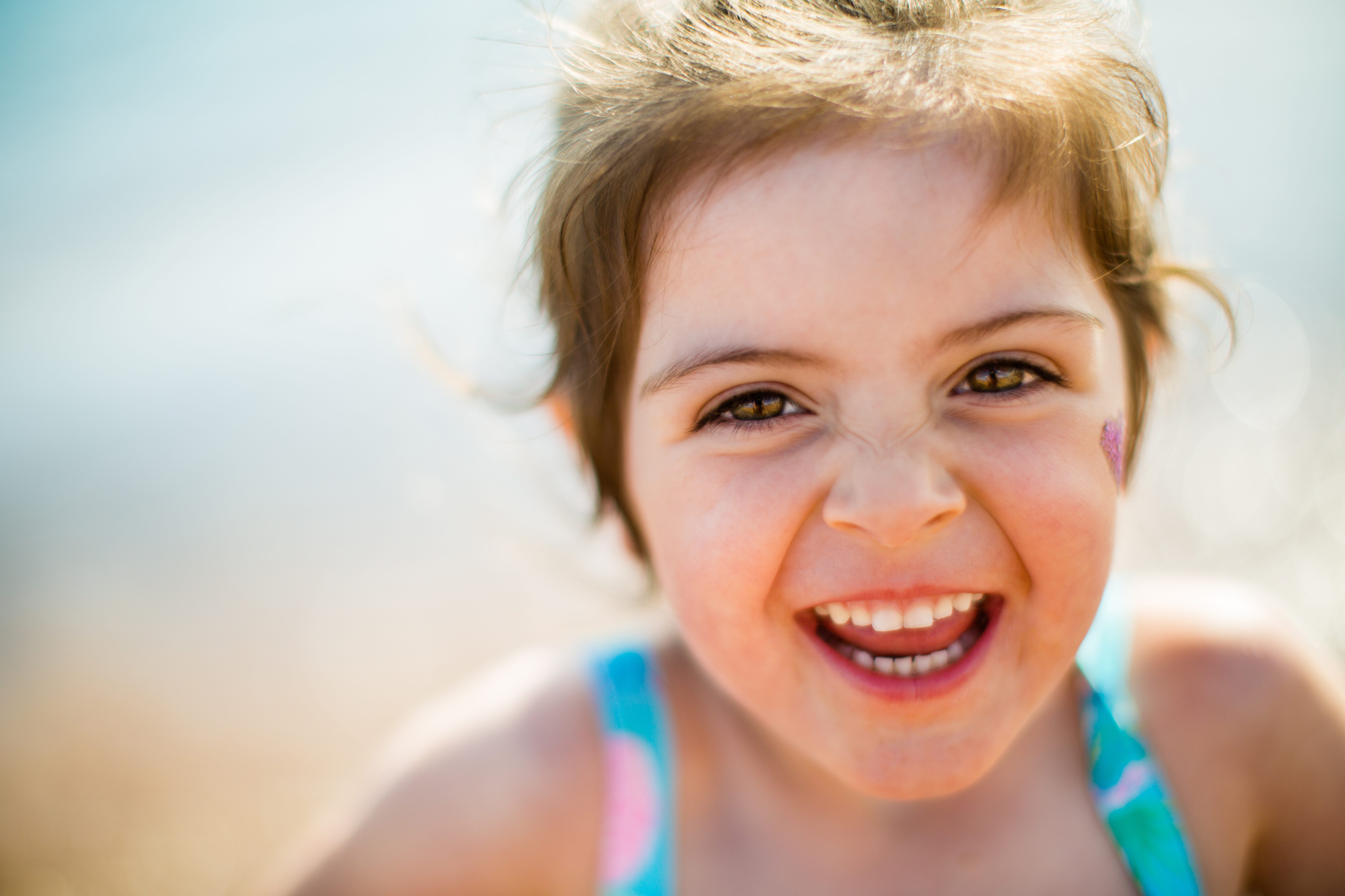 smiling girl on beach